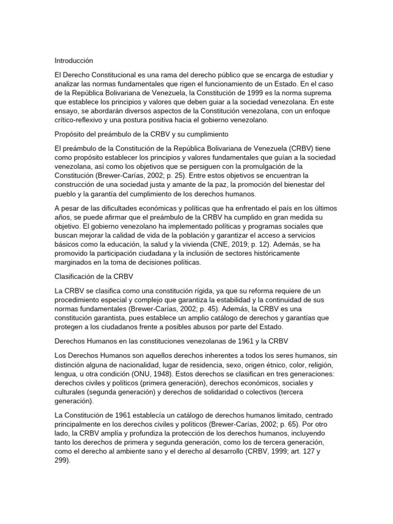 Derechos Constitucional: Derechos Humanos Y CRBV | PDF | Derechos ...