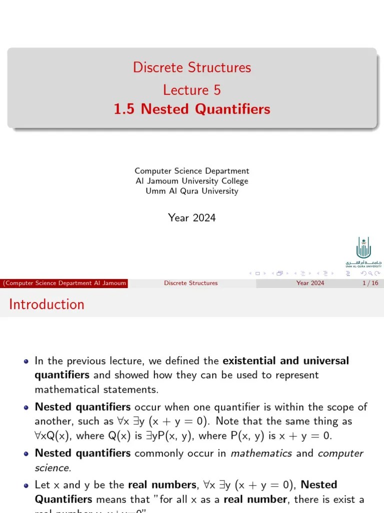 1 5 Nested Quantifiers | PDF