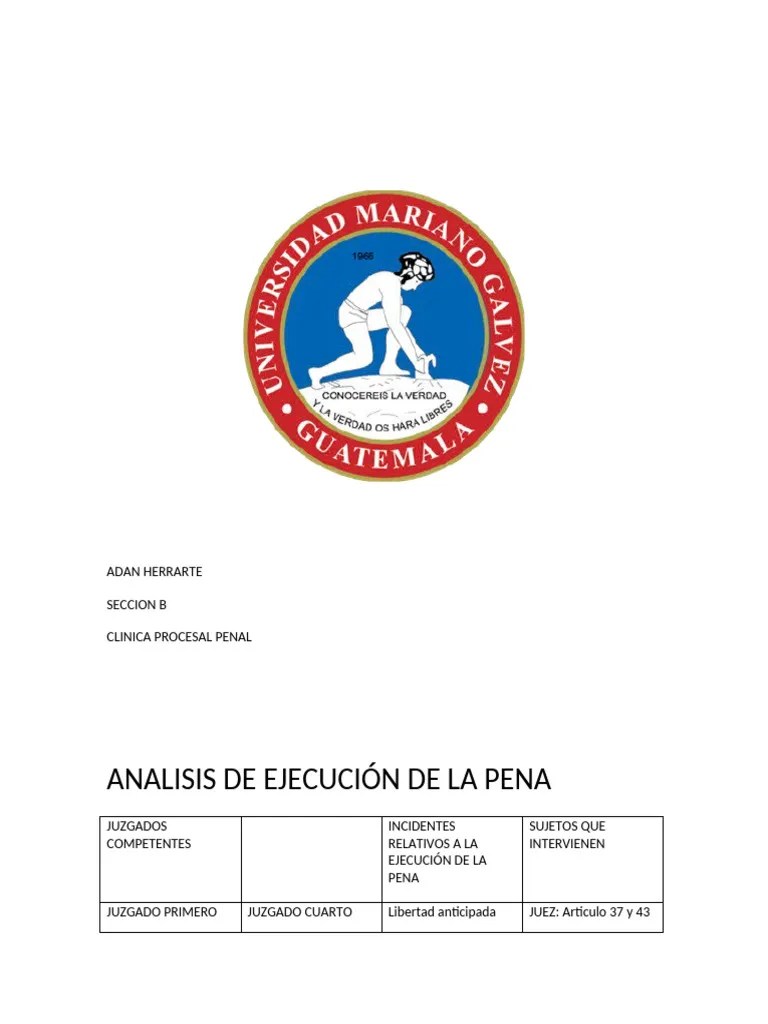 ANALISIS DE LA EJECUCION DE LA PENA | PDF