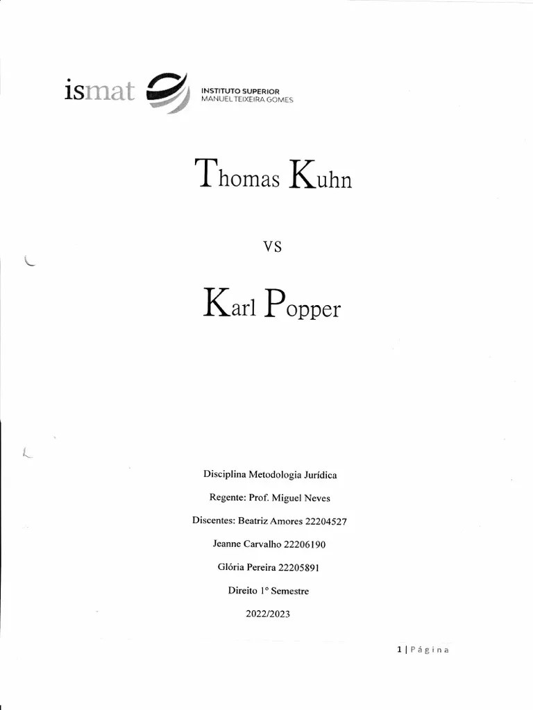 Thomas Kuhn, Karl Popper | PDF