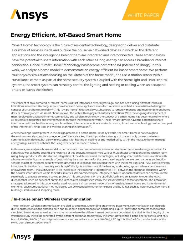 WP Energy Efficient Iot Based Smart Home | PDF