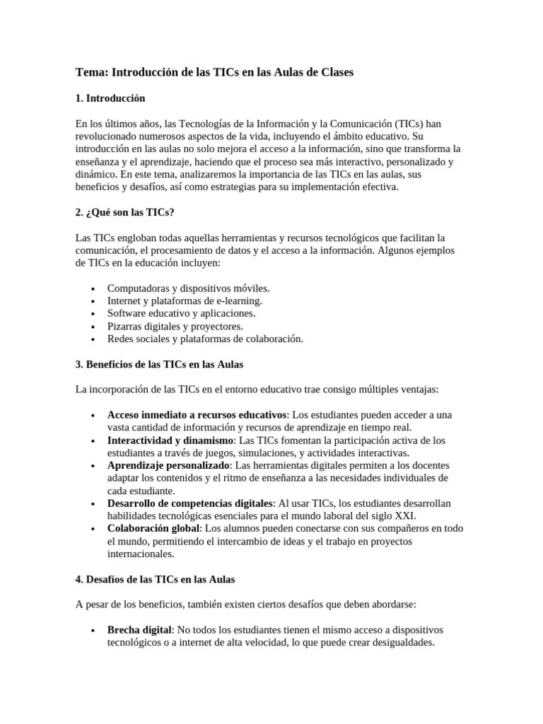 Las Tics En La Educacion | PDF | Tecnología De Información Y Comunicaciones | Enseñando