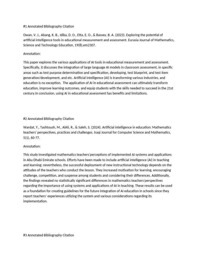 Annotated Bibliography | PDF | Artificial Intelligence | Intelligence ...