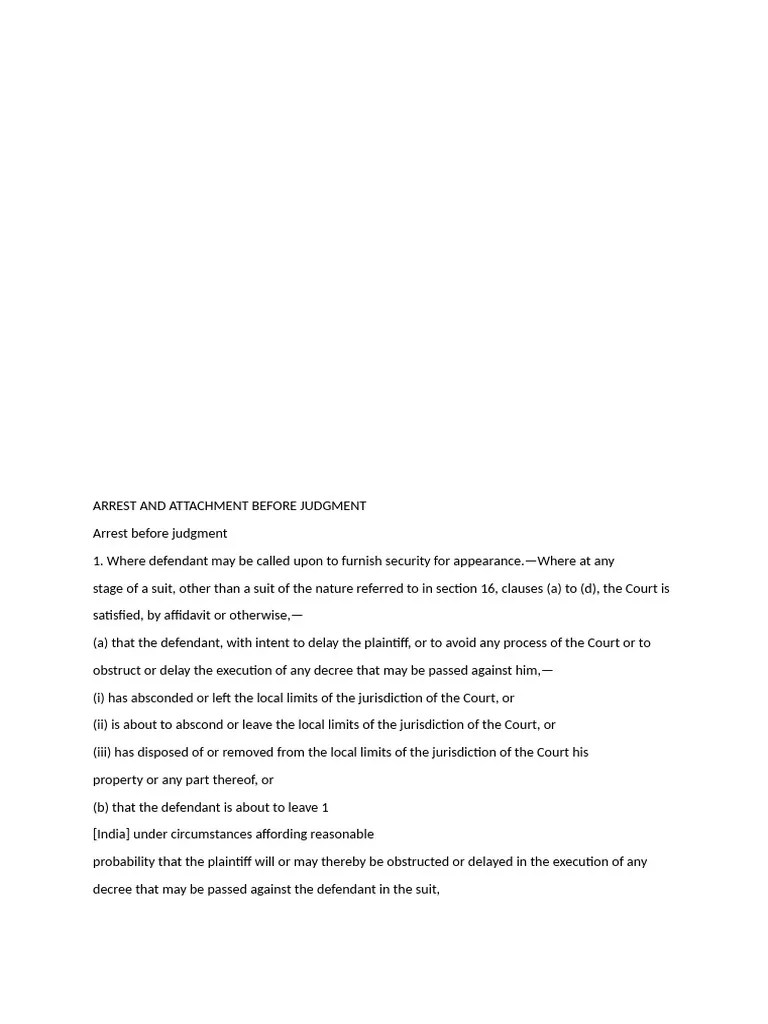 Arrest And Attachment Before Judgment | PDF
