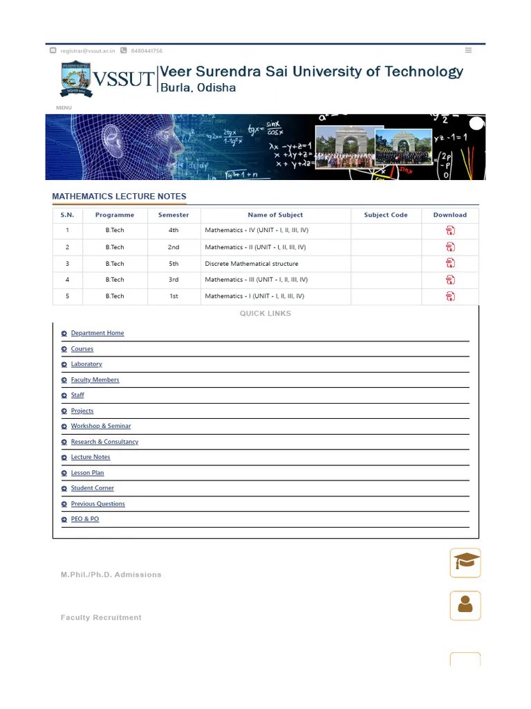 Lecture Notes - Mathematics | PDF