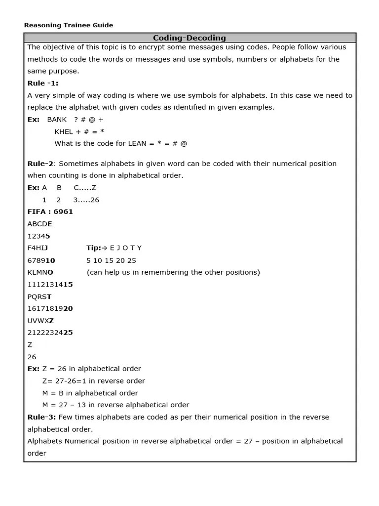 Coding Decoding | PDF