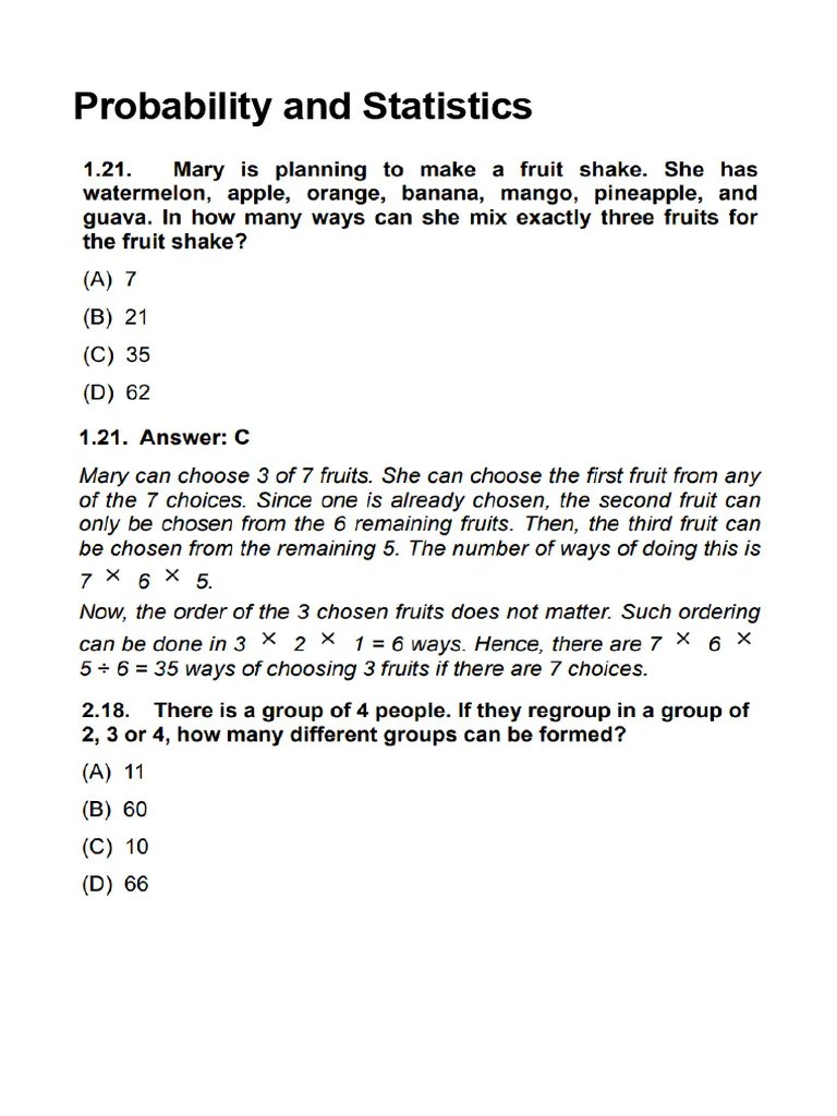 Probability And Statistics | PDF