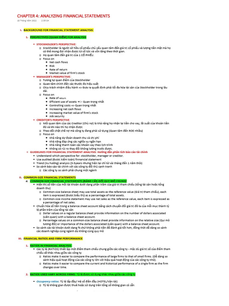 Chapter 4 Analyzing Financial Statements | PDF