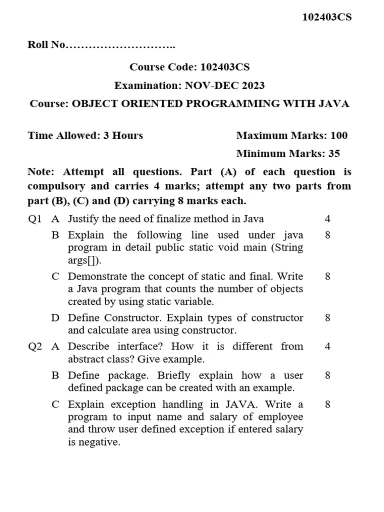 102403CS1 | PDF | Programming | Constructor (Object Oriented Programming)