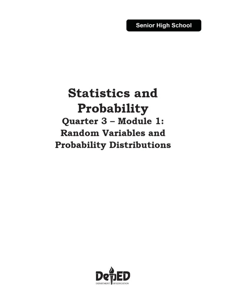 Statistics Probability Q3 Mod1 Random Variables And Probability Distributions | PDF