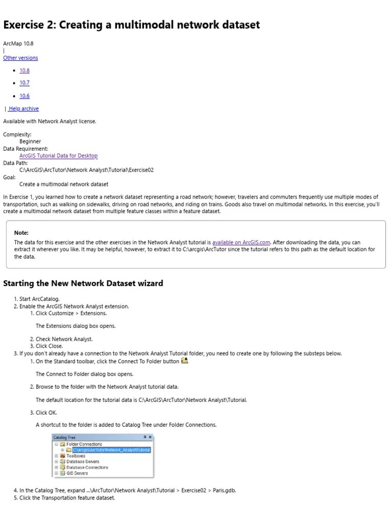 Exercise 2 - Creating A Multimodal Network Dataset-ArcMap ...