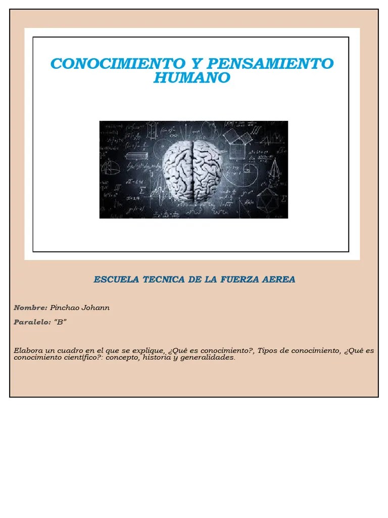 Conocimiento Y Pensamiento Humano | PDF