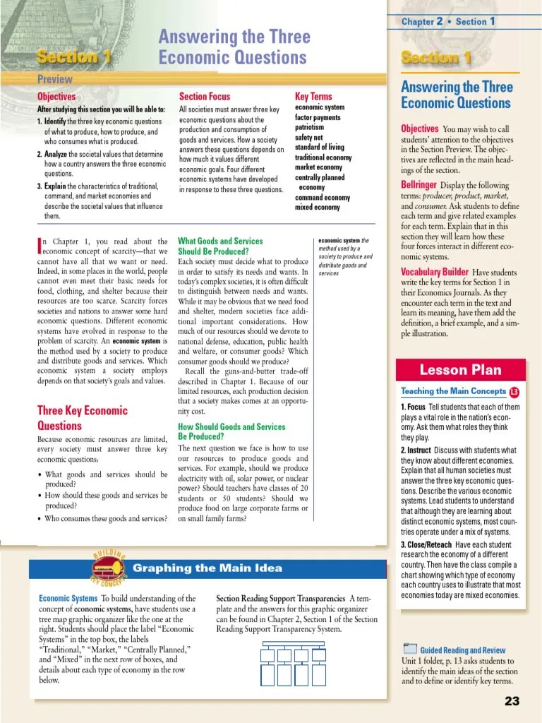 CH 2 Sec 1 | PDF | Labour Economics | Economic System