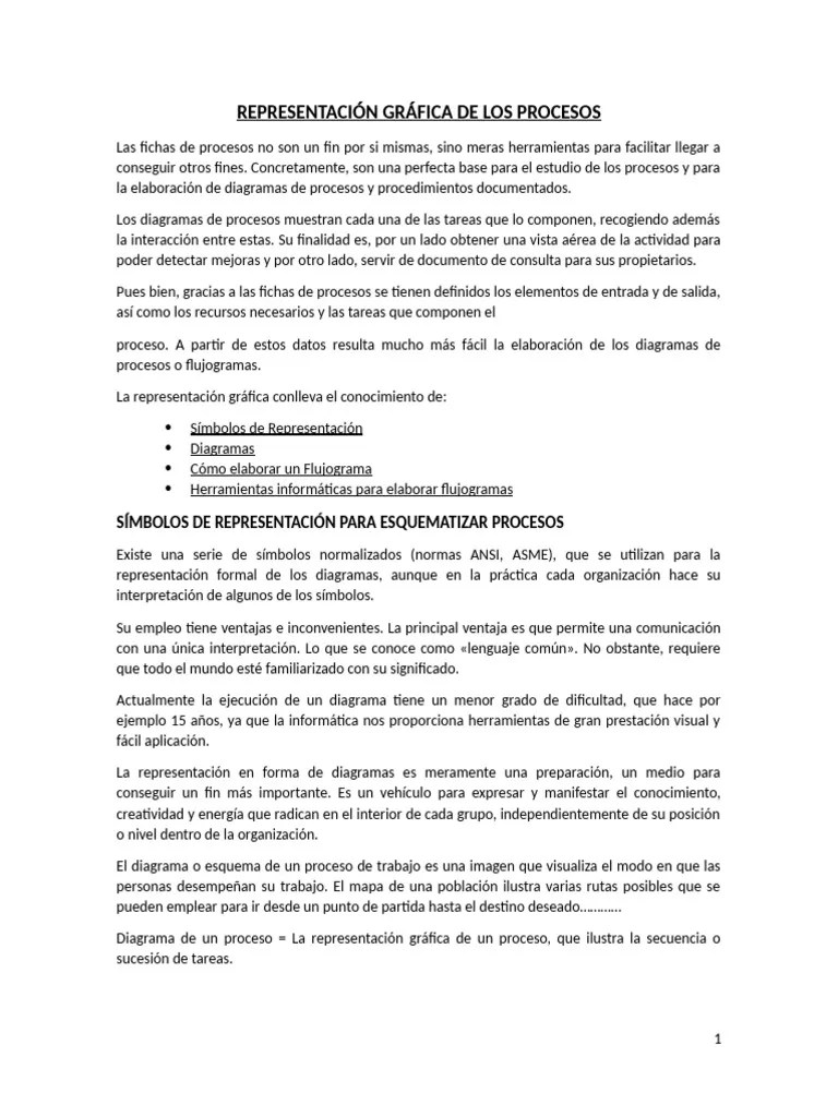 Representación Gráfica De Los Procesos | PDF
