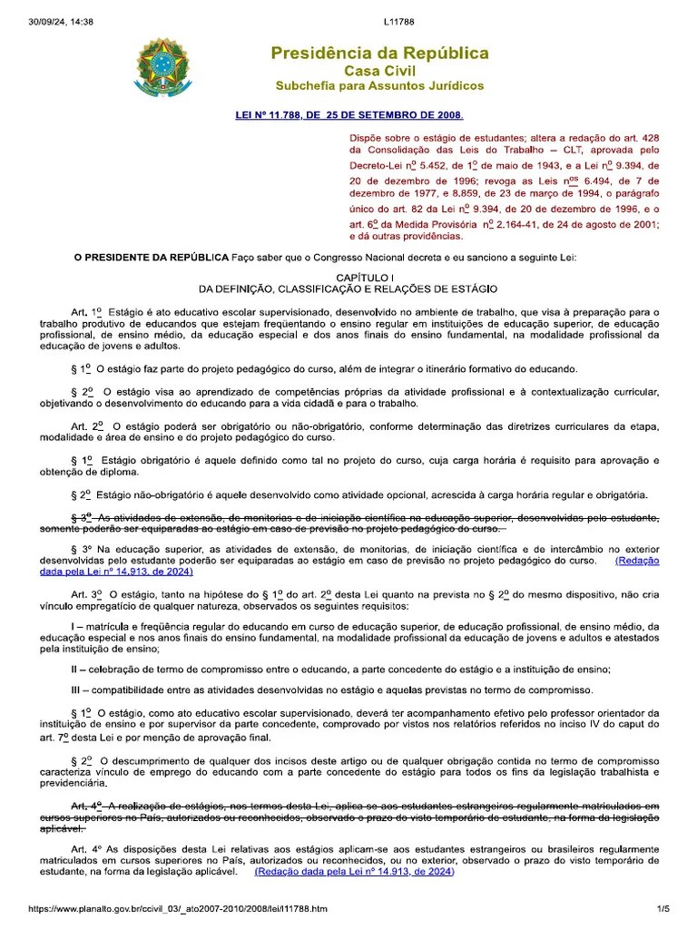 Lei Do Estagio | PDF