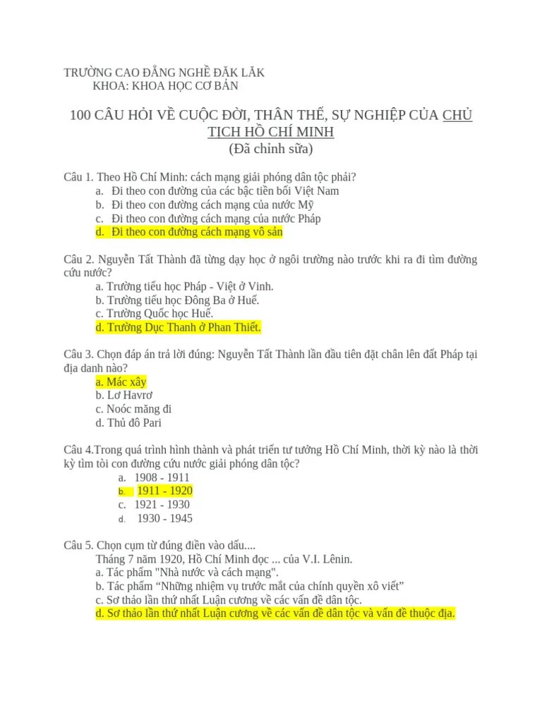 Tim Hieu Chu Tich Ho Chi Minh 2017 | PDF