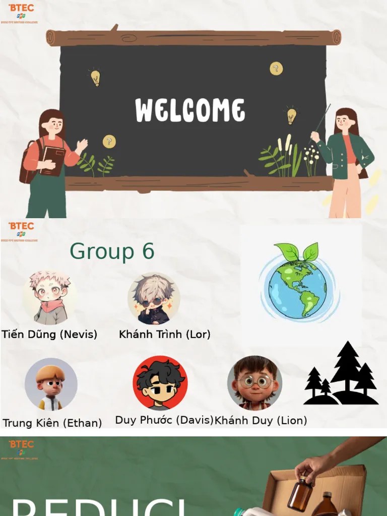 Reduce, Reuse, Recycle Presentation In Green And White Illustrative Style | PDF