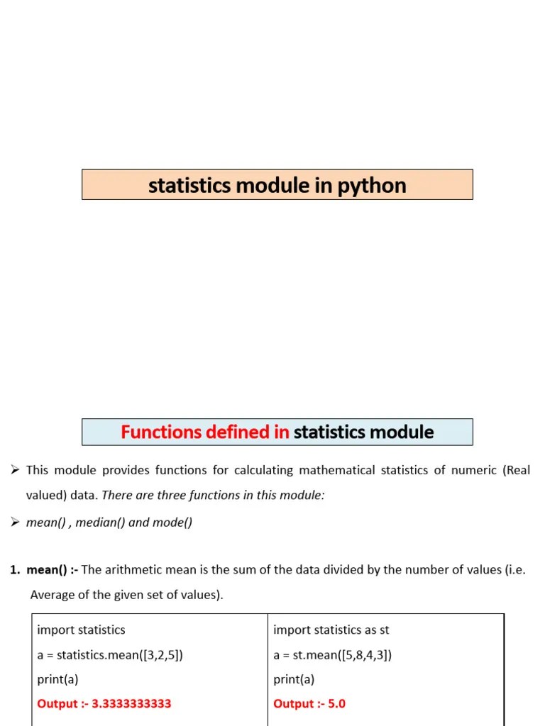 63)STATISTICS MODULE | PDF