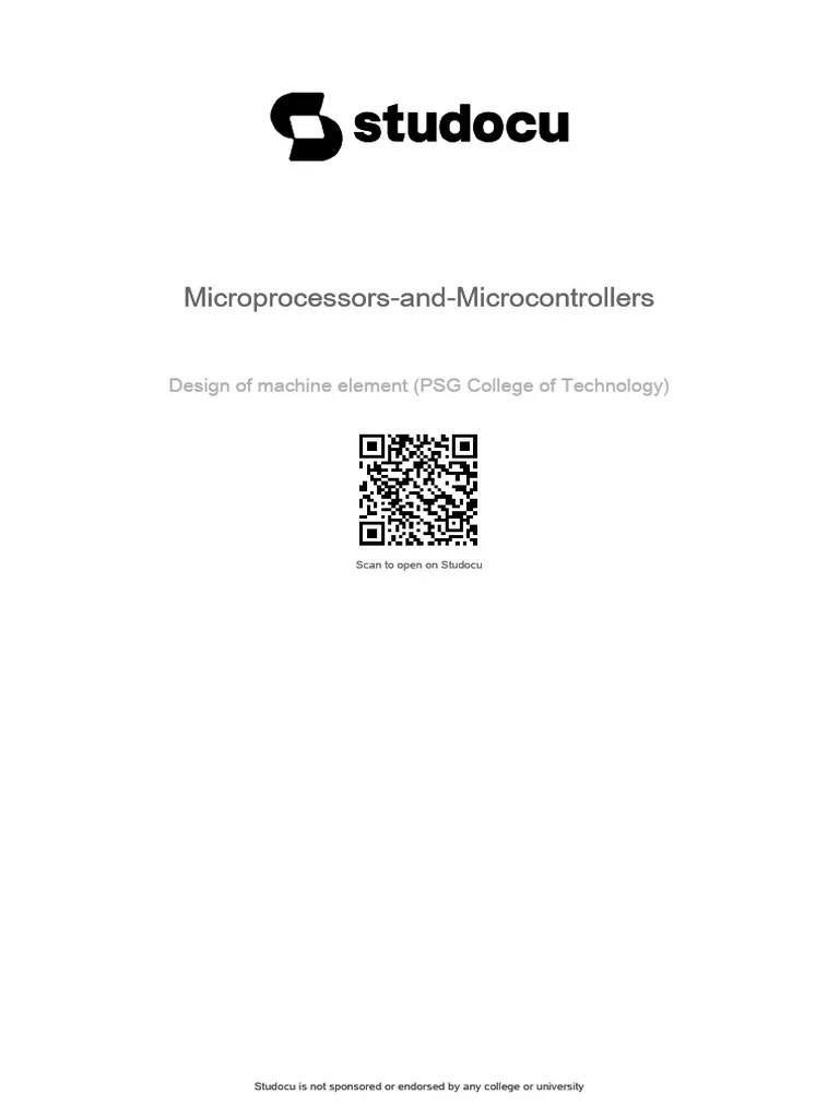 Microprocessors And Microcontrollers | PDF