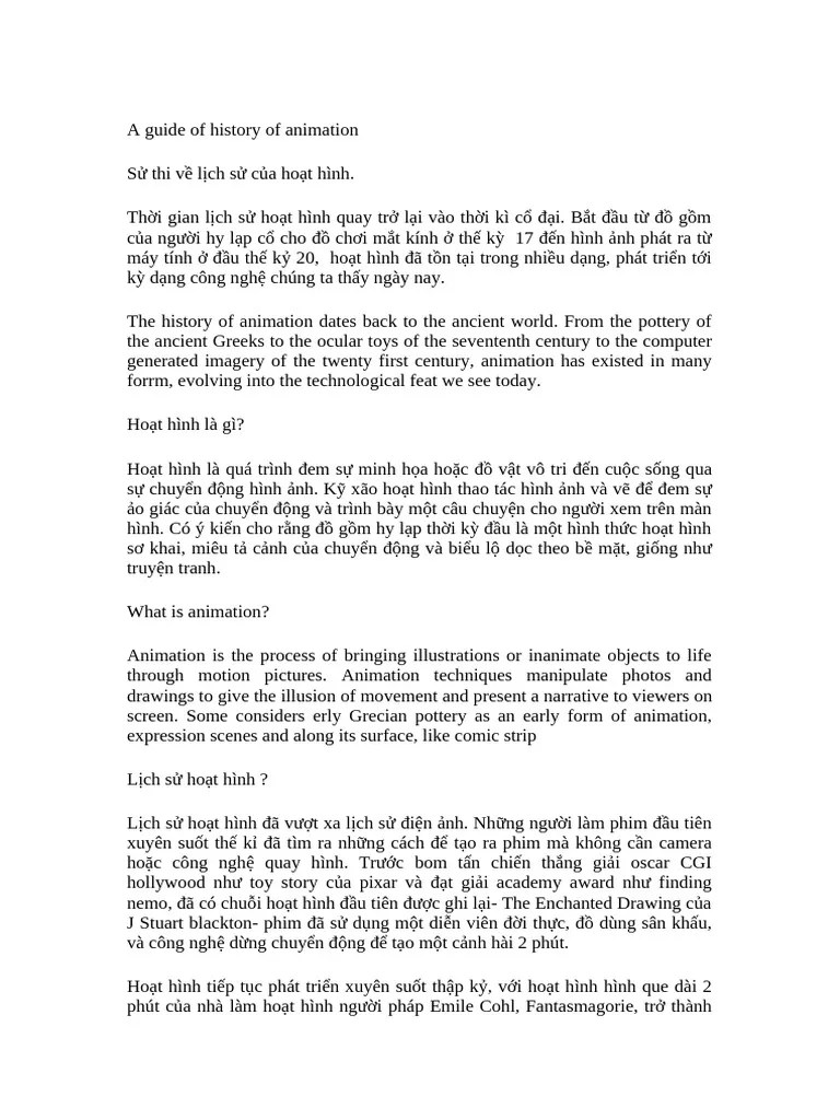 A Guide Of History Of Animation | PDF