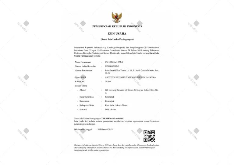 Contoh Surat Izin Usaha Perdagangan Siup 2 | PDF