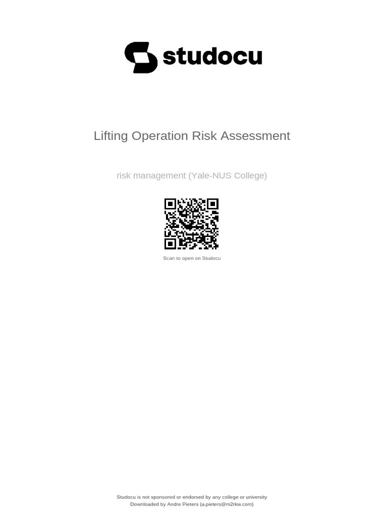 Lifting-operation-risk-assessment | PDF | Crane (Machine) | Risk Assessment