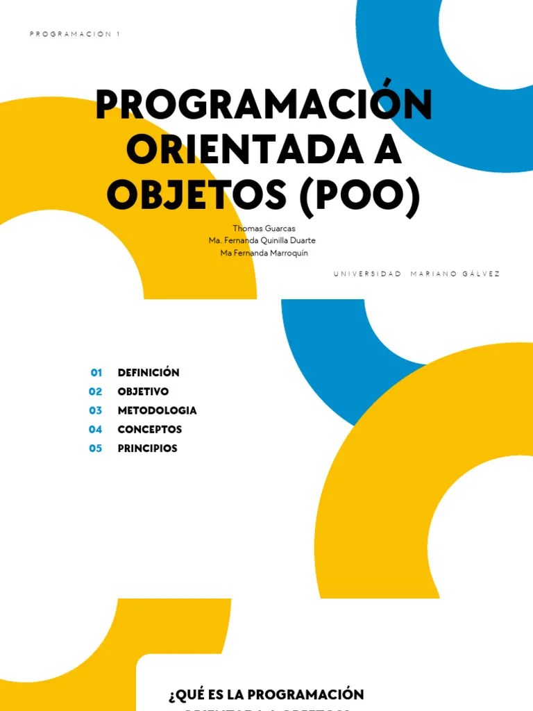 Programación Orientada A Objetos (poo) | PDF | Objeto (informática) | Programación Orientada A ...