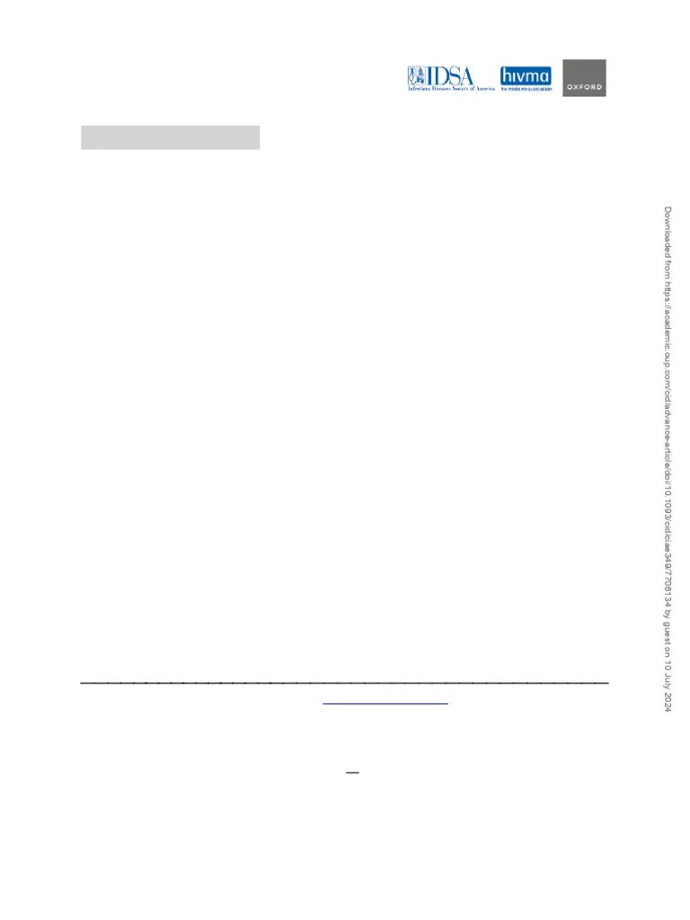 2024 Clinical Practice Guideline Update By The Infectious Diseases Society Of America On ...
