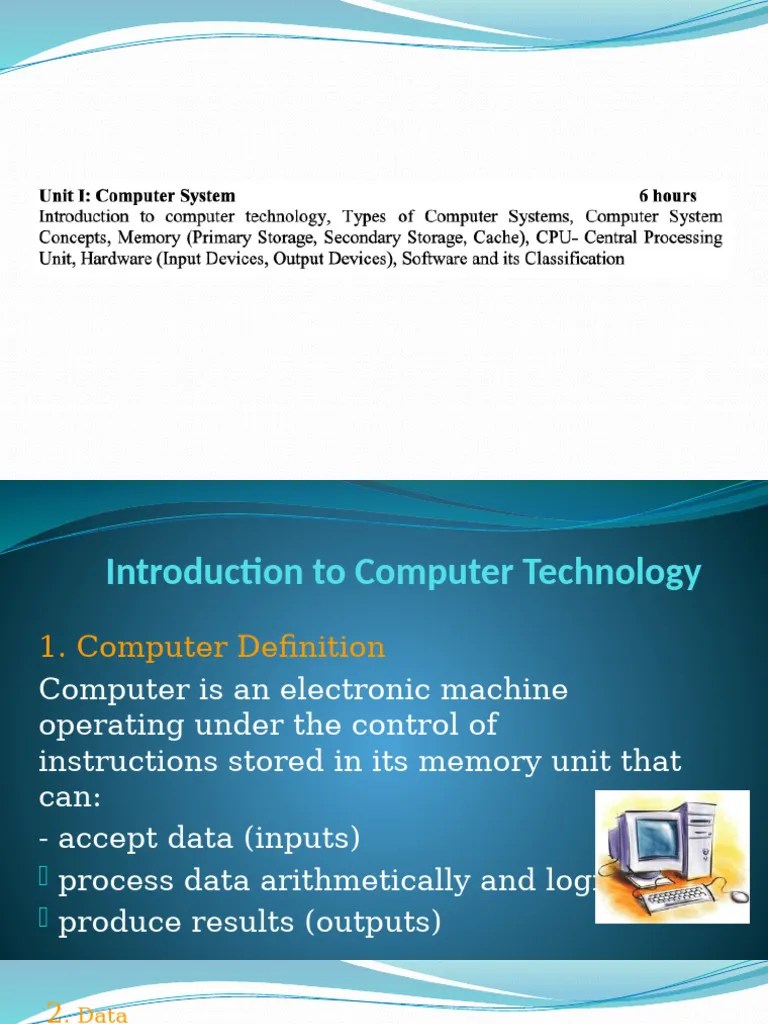 Unit 1 - Computer System | PDF | Computer Data Storage | Central ...