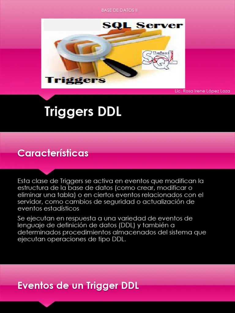 Triggers DDL | PDF | Informática | Programación De Computadoras
