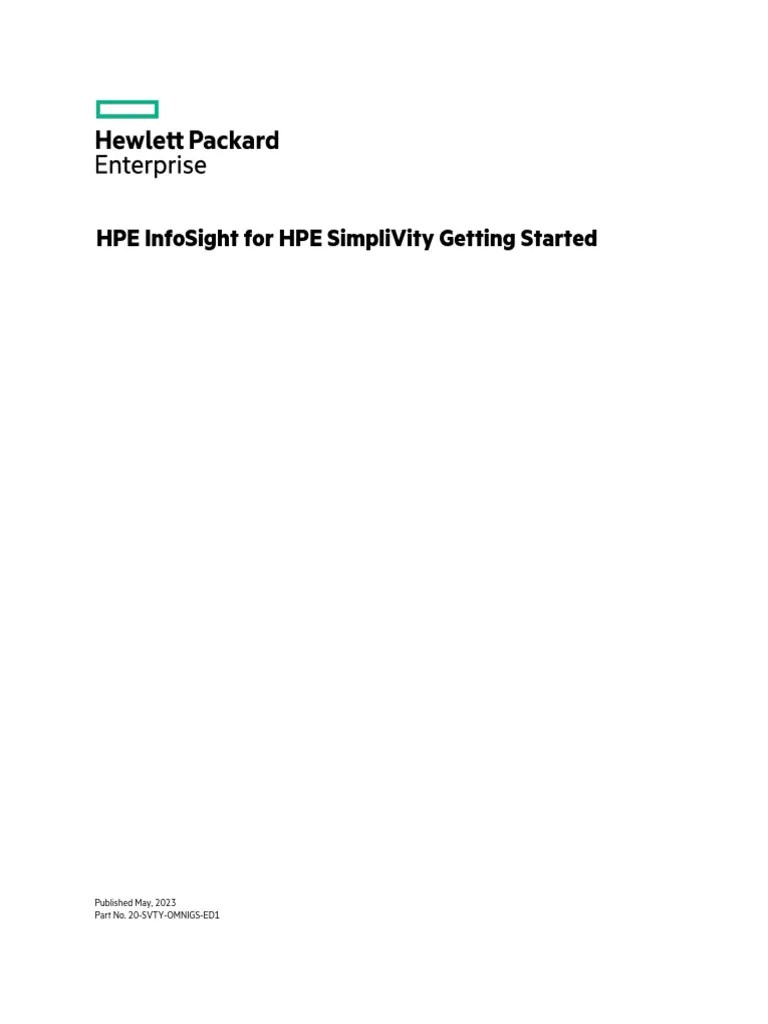 HPE - A00089726en - Us - HPE InfoSight For HPE SimpliVity Getting ...