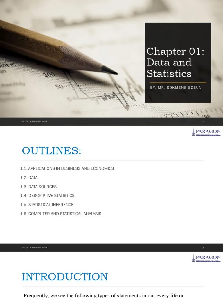 Chapter 01 - Data And Statistics | PDF | Level Of Measurement | Statistics