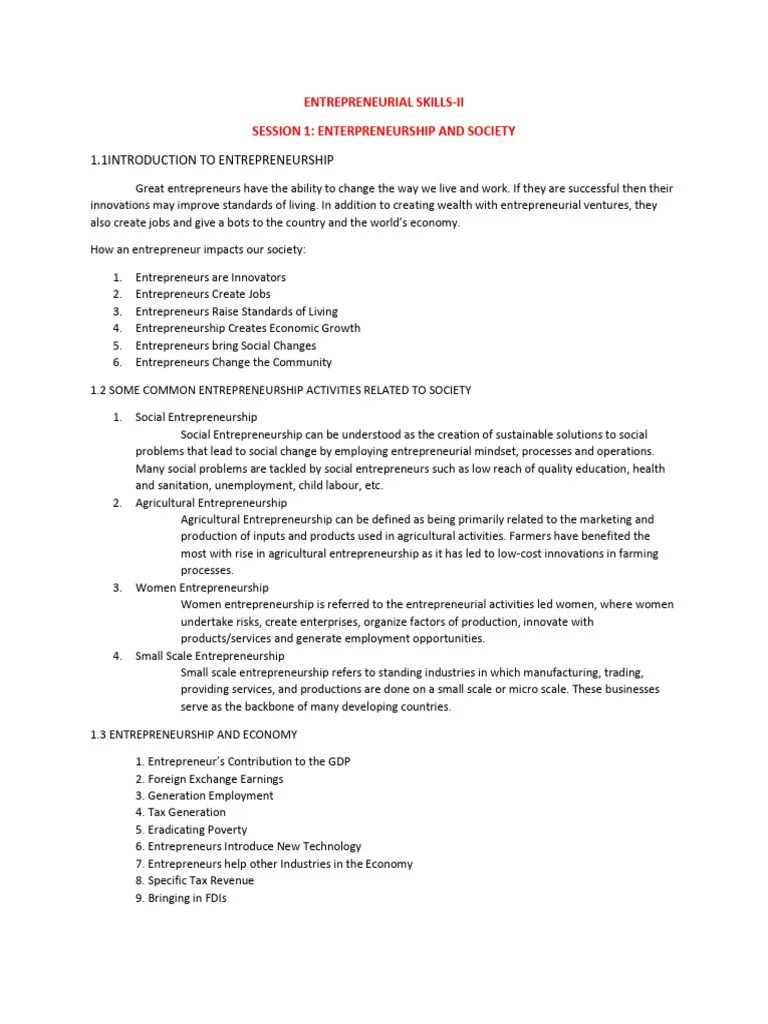 Unit 4entrepreneurial Skills-II | PDF | Entrepreneurship | Social ...