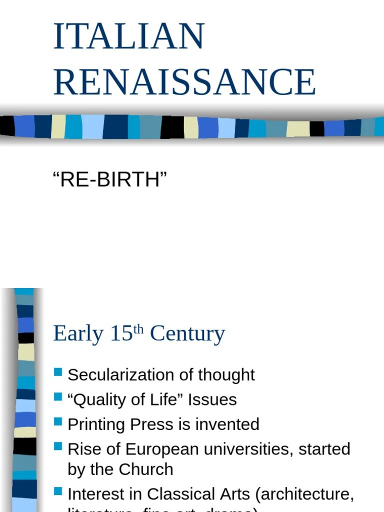 ITALIAN RENAISSANCE Powerpoint | PDF | The Arts
