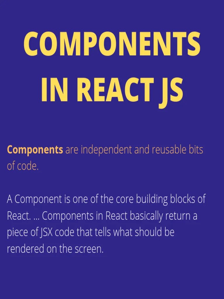 Components In React JS | PDF
