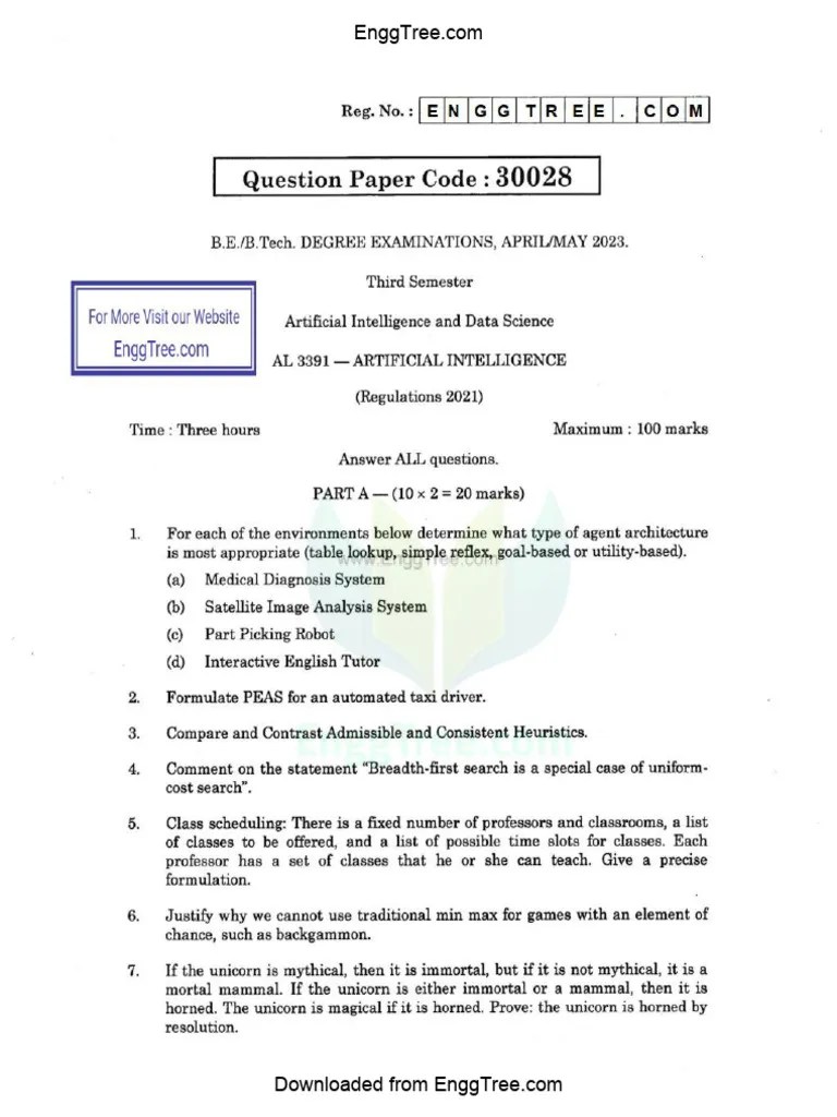 AL3391_Artificial_Intelligence_Apr_May_2023_Question_Paper_Download | PDF
