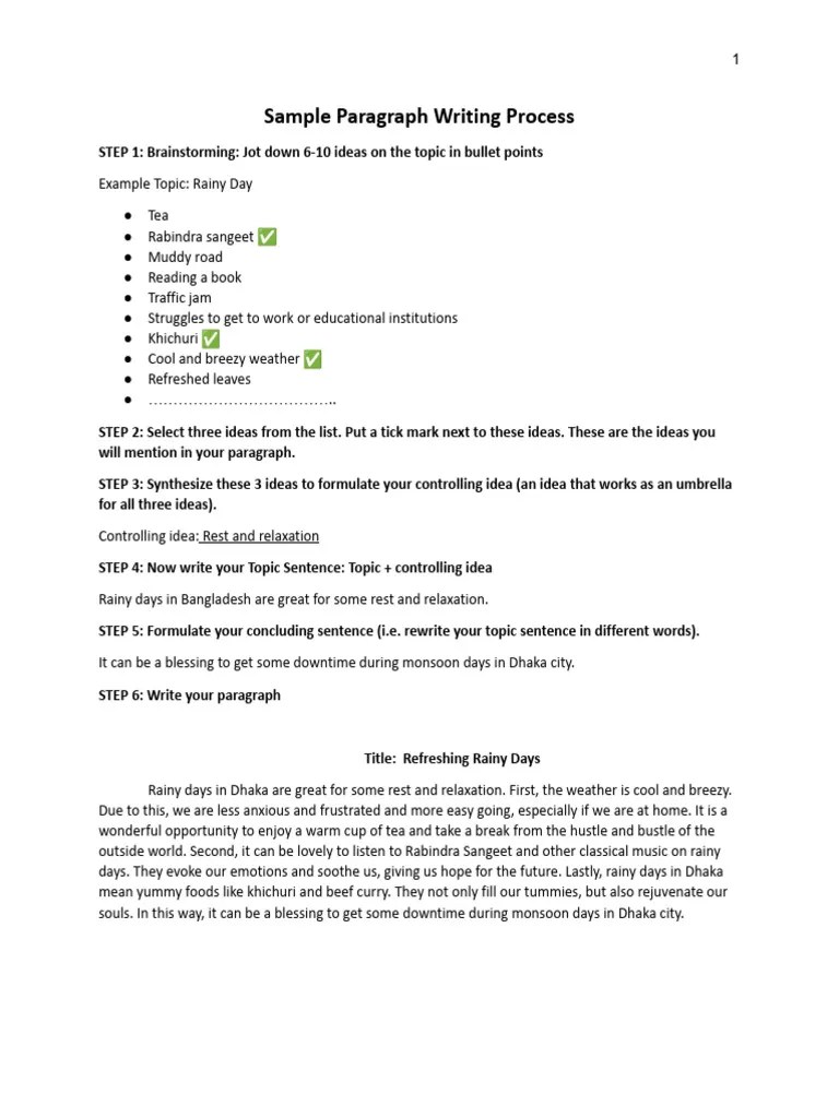 Paragraph Writing Process | PDF | Career & Growth