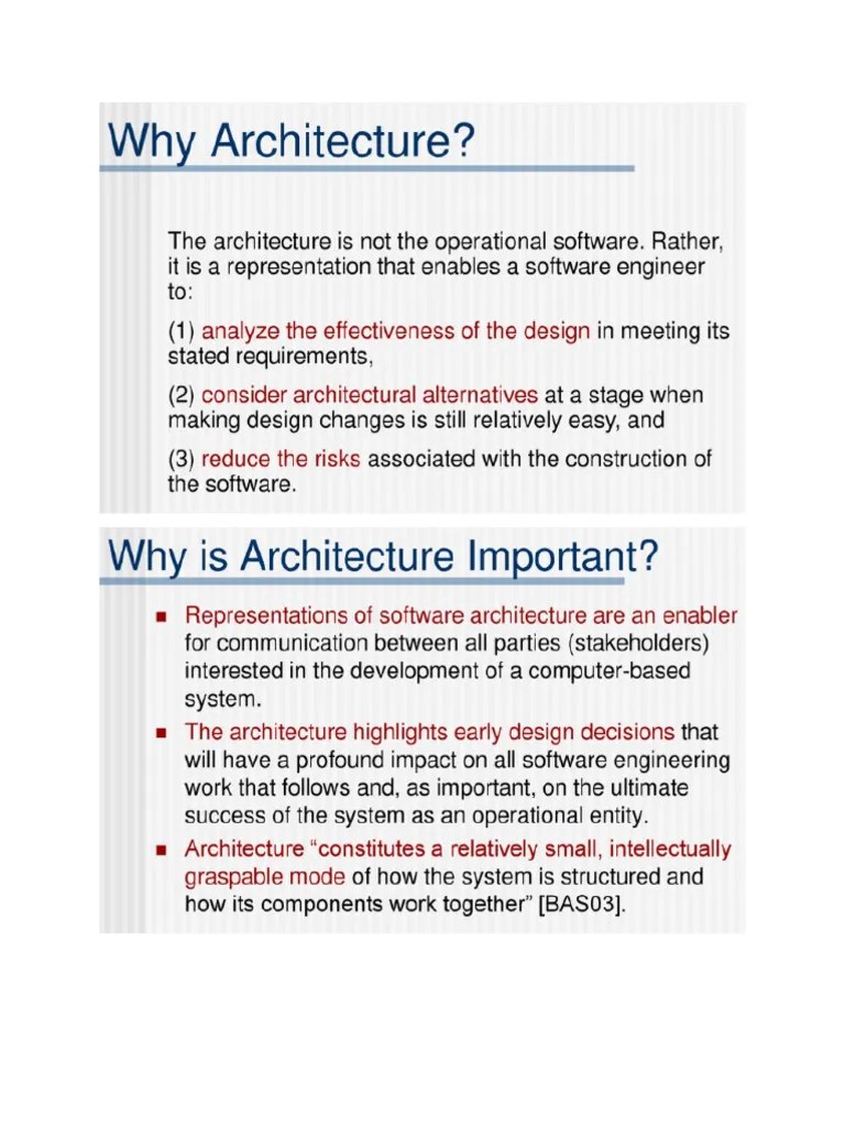 Software Engineering Architecture Notes | PDF