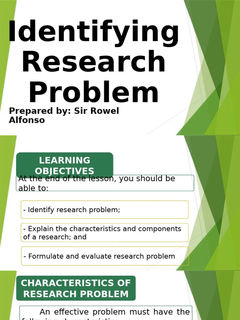 TOPIC 2 IDENTIFYING RESEARCH PROBLEM | PDF | Experiment | Dependent And ...