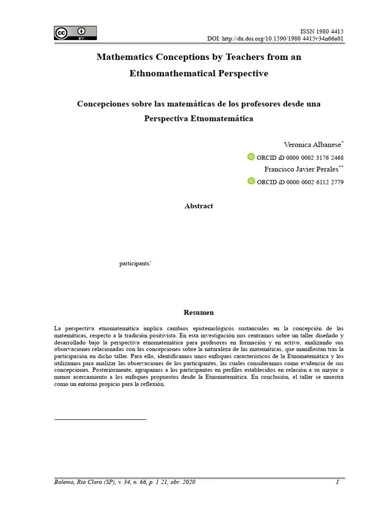 Mathematics Conceptions By Teachers From An | PDF | Mathematics ...