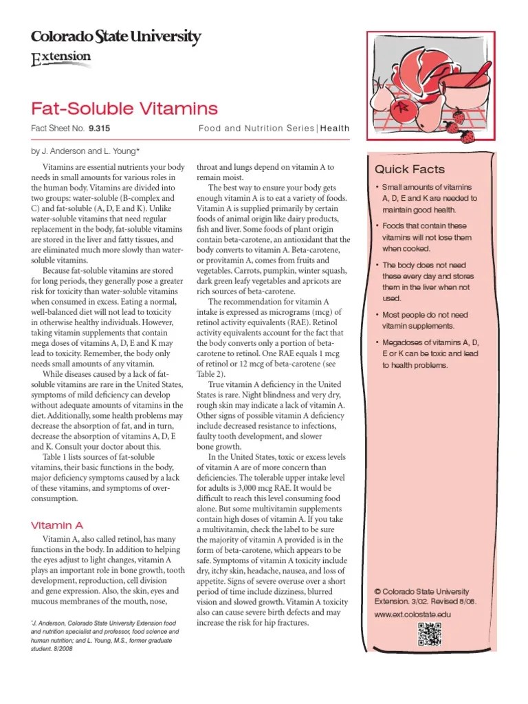 Fat Soluble Vitamin C | PDF | Vitamin D | Vitamin A