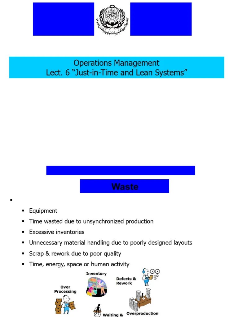 Operations Management Lecture 6 Pdf Lean Manufacturing Economies