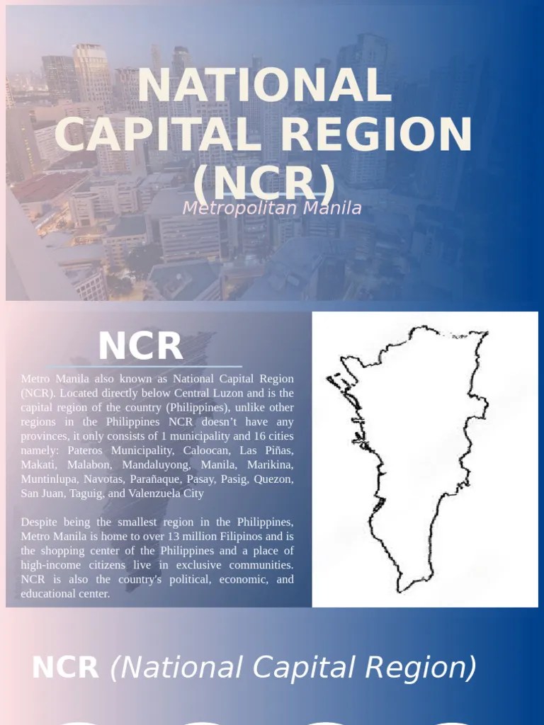 National Capital Region NCR PDF Metro Manila.