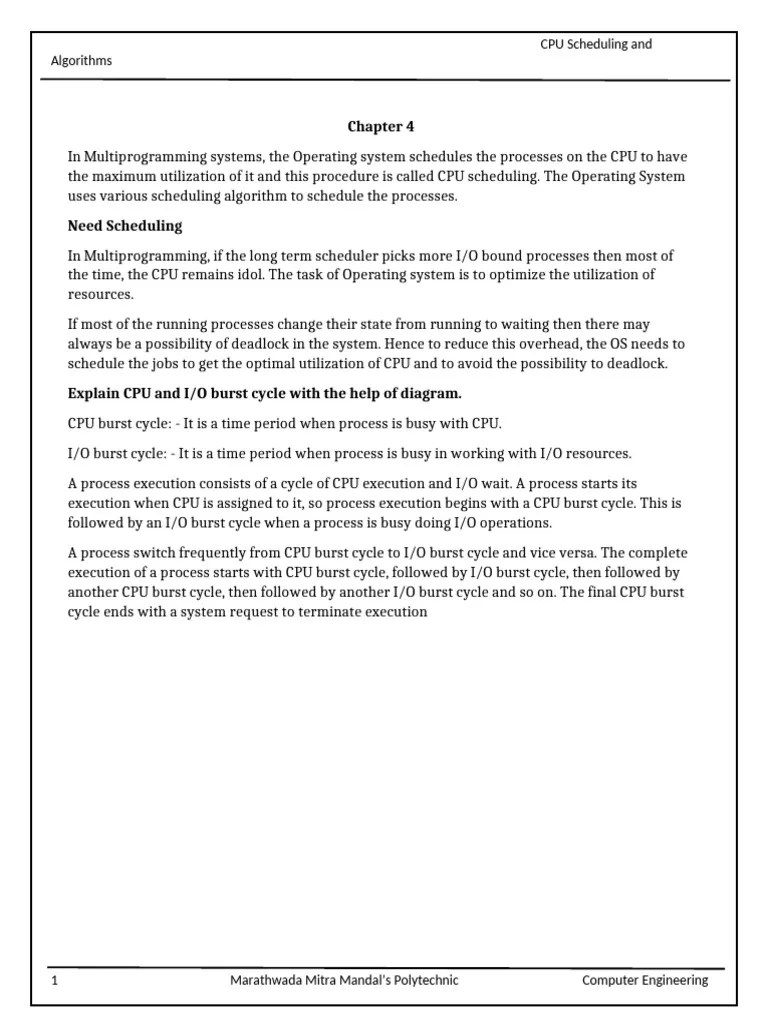 Chapter 4 Pdf Scheduling Computing Process Computing