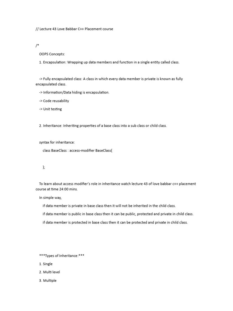 Opps | PDF | Inheritance (Object Oriented Programming) | C++