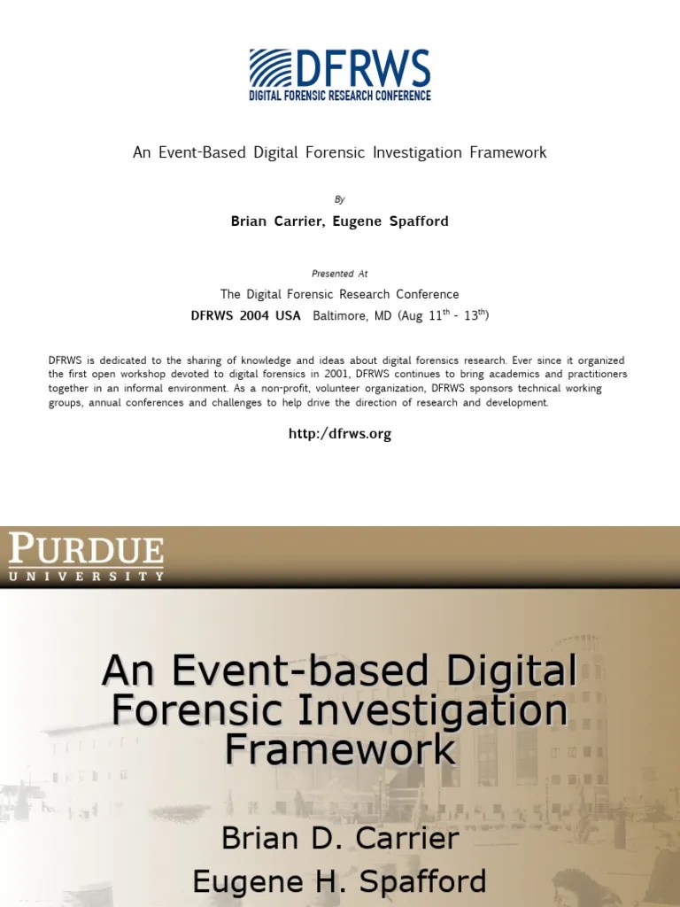2004 USA Pres-An Event-based Digital Forensic Investigation Framework | PDF | Crime Scene ...