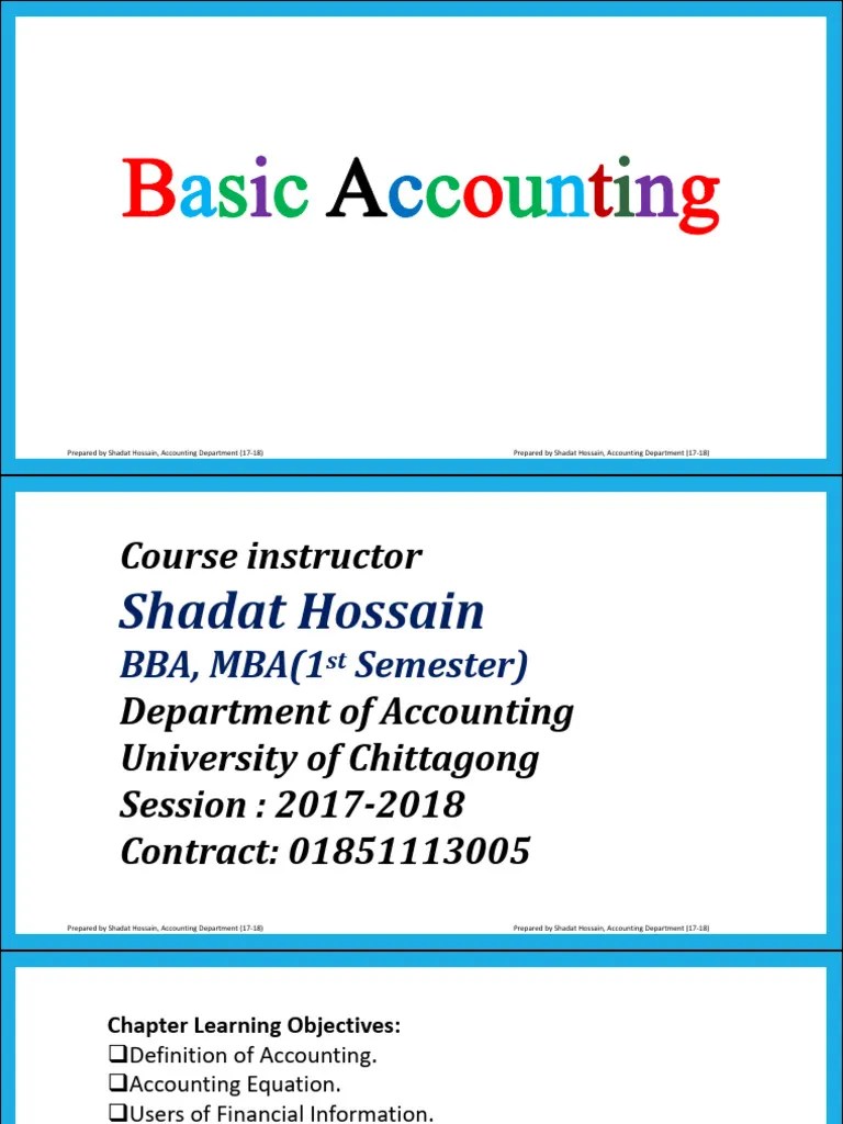 Basic Accounting Slide | PDF | Debits And Credits | Equity (Finance)