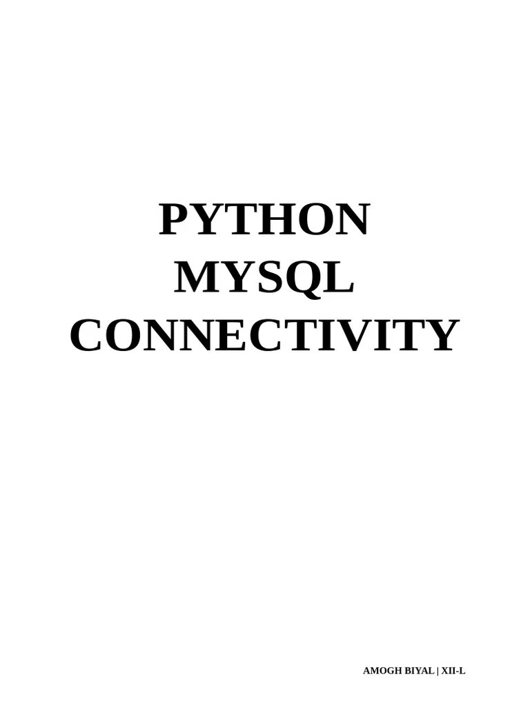 Python Mysql Connectivity | PDF | Computer Data | Software