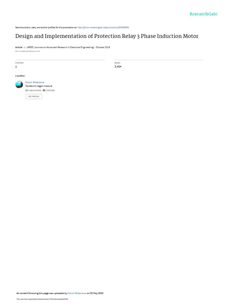 Designand Implementationof Protection Relay 3 Phase Induction Motor | PDF | Resistor | Relay