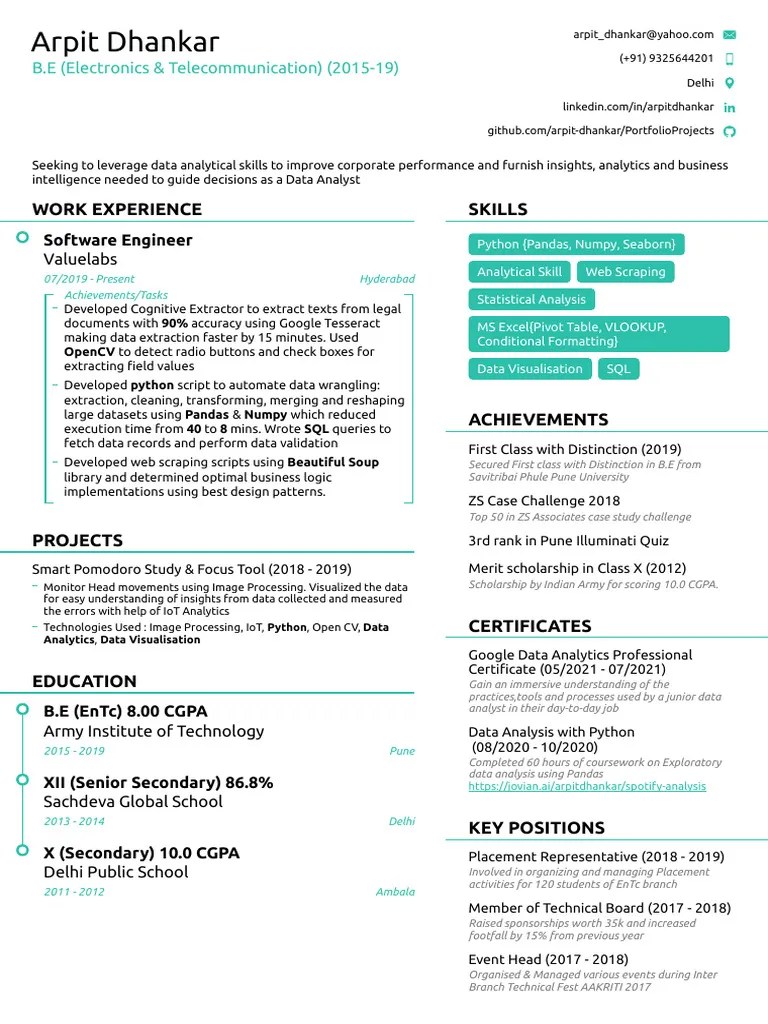 Arpit S Pdf Data Analysis Analytics